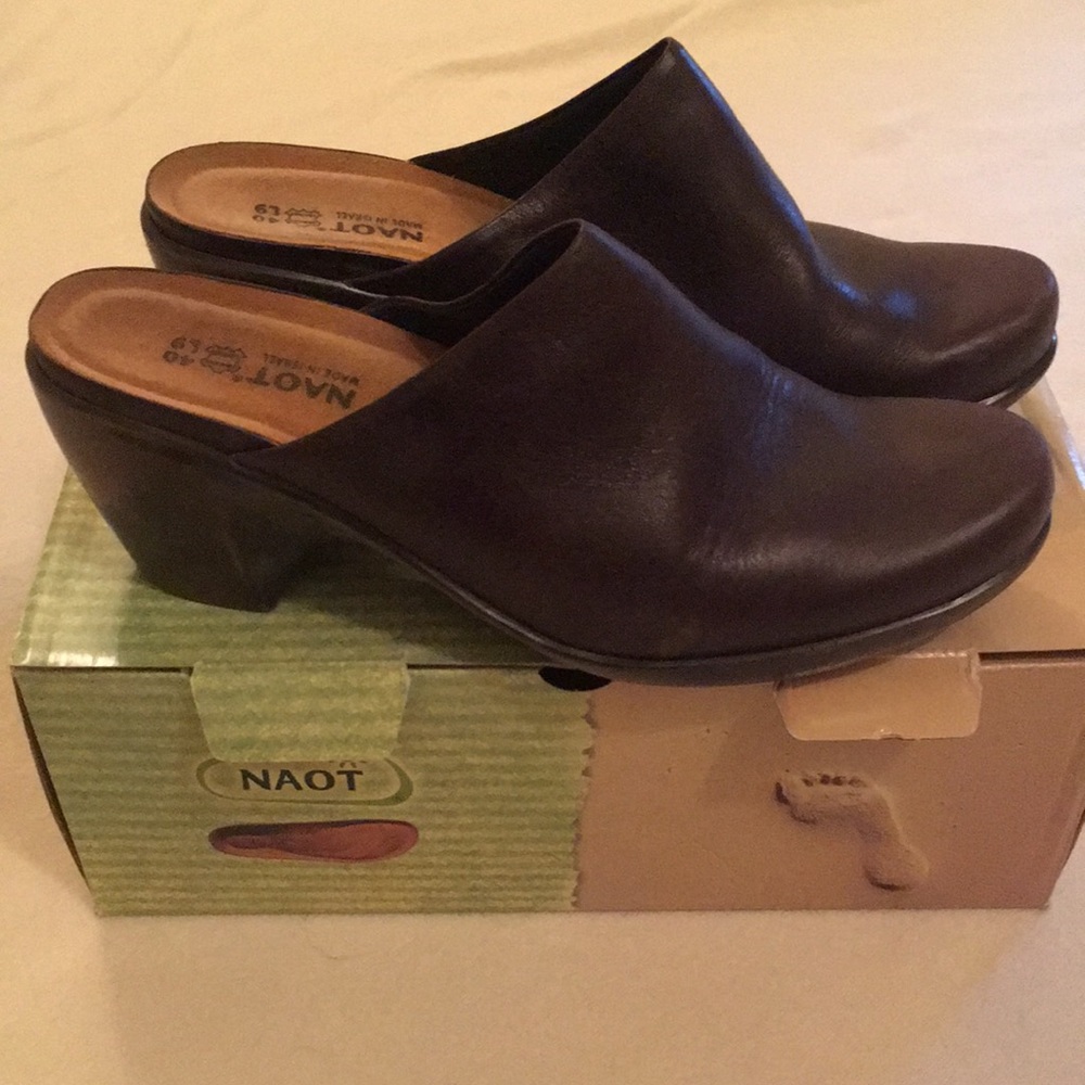 Naot Walnut Leather Dream Clog